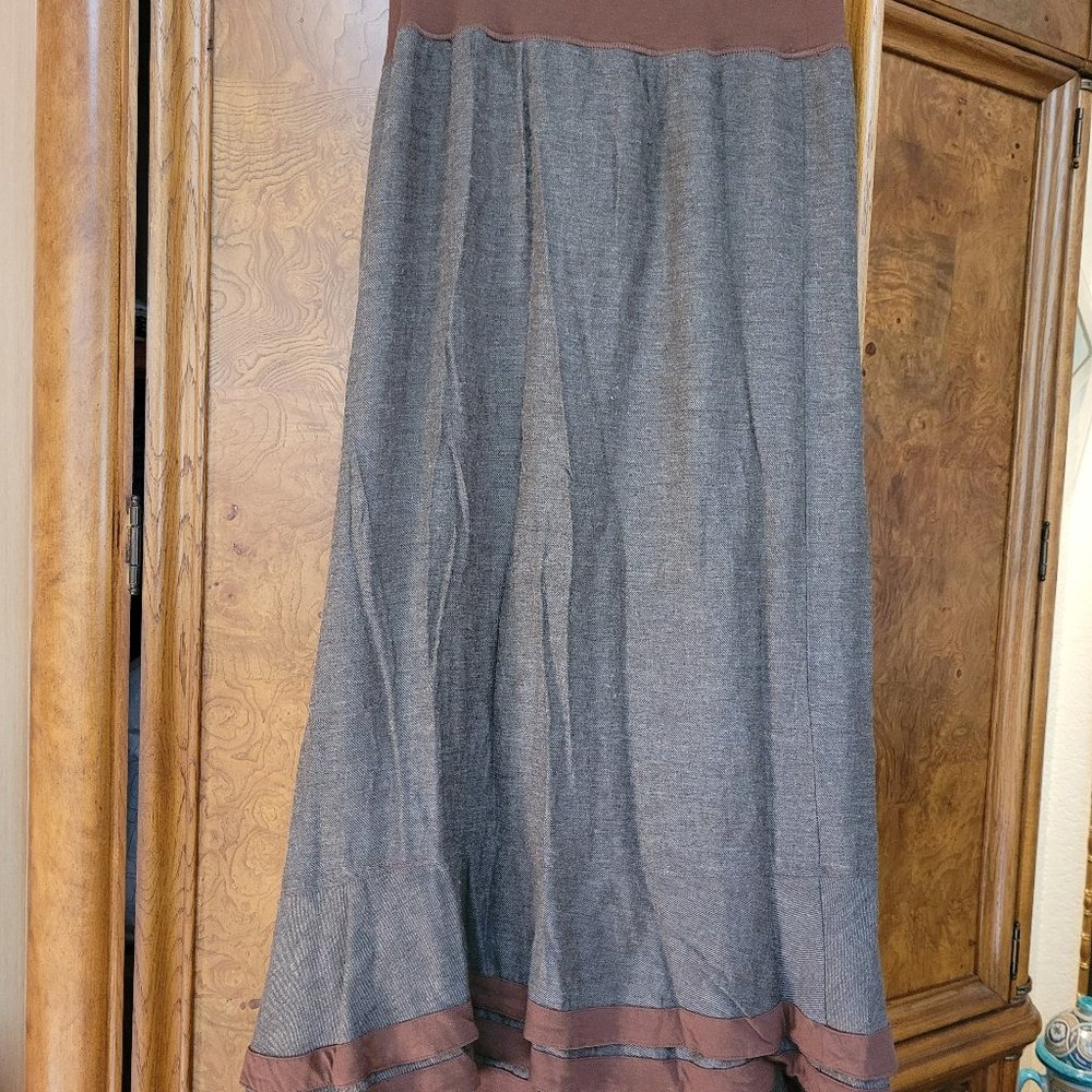 Dick & Jayne skirt, sweater, vest set. Grey,Blue, camel. size M